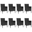 vidaXL 9 Piece Poly Rattan Patio Dining Set in Black