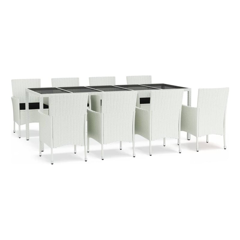 vidaXL Garden Dining Set White/Black