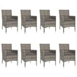 vidaXL Poly Rattan 9 Piece Garden Dining Set in Gray