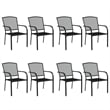 vidaXL Steel Large Stackable Garden Dining Set in Anthracite/Gray