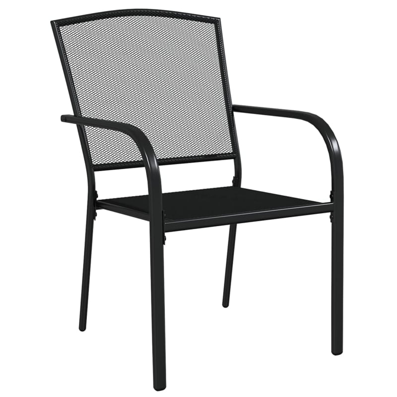 vidaXL Steel Large Stackable Garden Dining Set in Anthracite/Gray