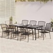vidaXL Steel Large Stackable Garden Dining Set in Anthracite/Gray