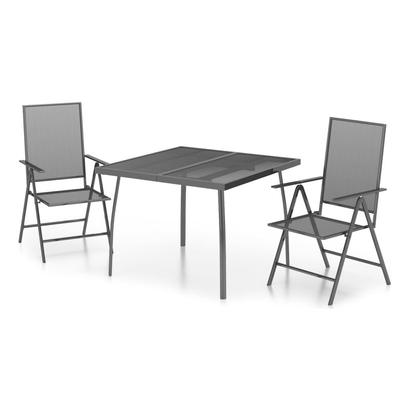 vidaXL Steel Foldable Garden Dining Set Garden Dining Set in Anthracite/Gray