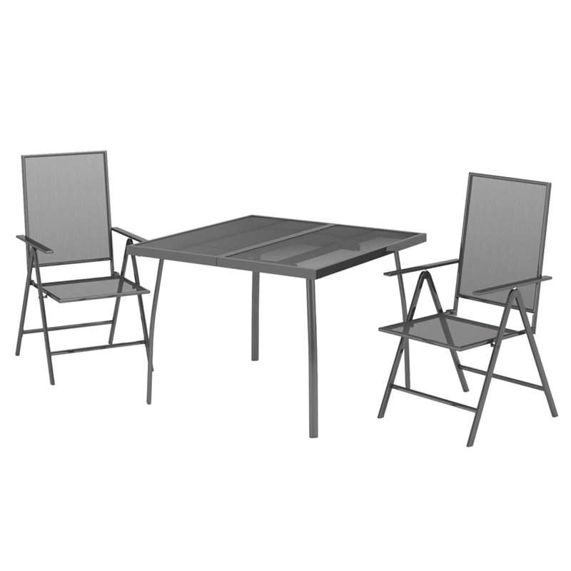 vidaXL Steel Foldable Garden Dining Set Garden Dining Set in Anthracite/Gray