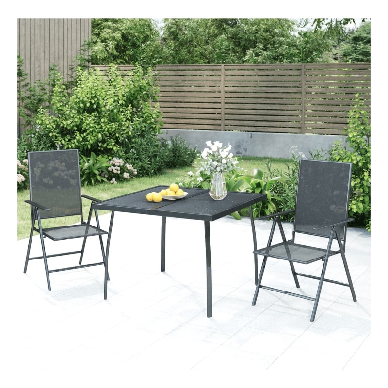 vidaXL Steel Foldable Garden Dining Set Garden Dining Set in Anthracite/Gray