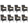 vidaXL PE Rattan 9 Piece Set Durable Garden Dining Set in Black