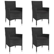 vidaXL Poly Rattan Large Patio Dining Set in Black - Set of 4