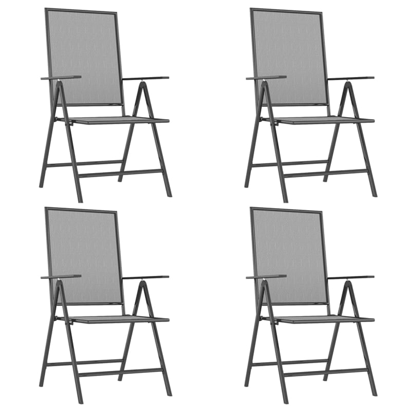 vidaXL Steel Large Foldable Garden Dining Set in Anthracite/Gray