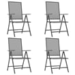 vidaXL Steel Large Foldable Garden Dining Set in Anthracite/Gray