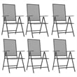 vidaXL Steel 7-Piece Set Garden Dining Set in Anthracite/Gray