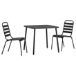 vidaXL Steel Small Stackable Garden Dining Set in Anthracite/Gray