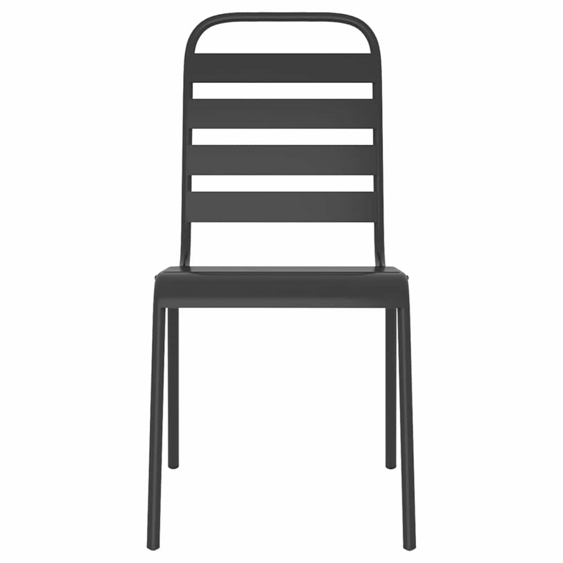 vidaXL Steel E-Coated and Powder-Coated Garden Dining Set in Anthracite/Gray