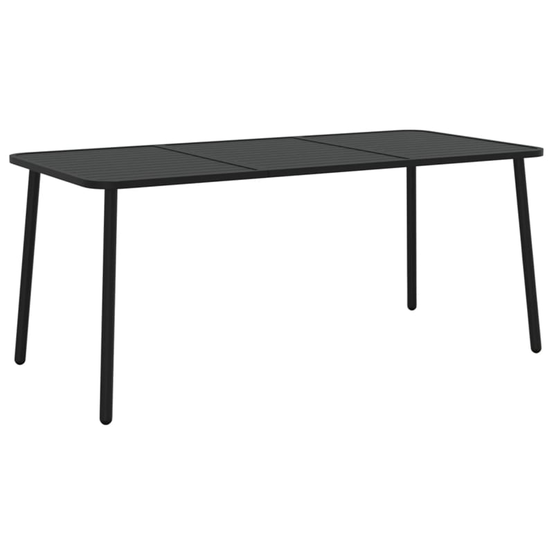 vidaXL Steel Medium Stackable Garden Dining Set in Anthracite/Gray