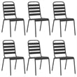 vidaXL Steel Medium Stackable Garden Dining Set in Anthracite/Gray