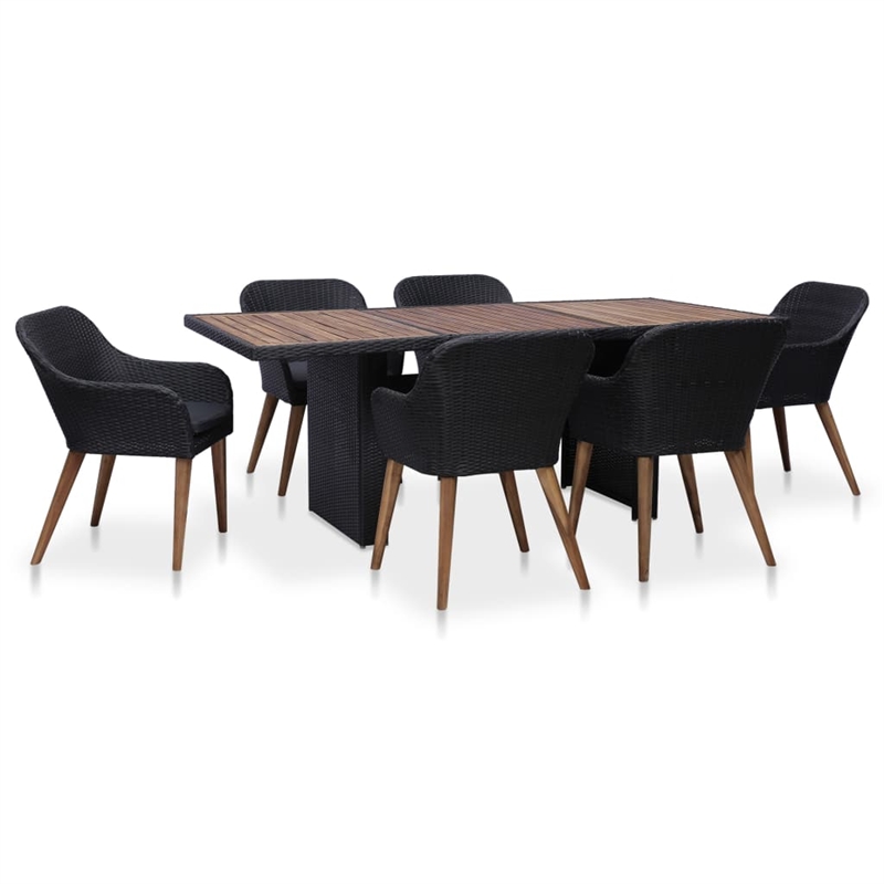 vidaXL Outdoor Dining Set in Black and in Dark Grey