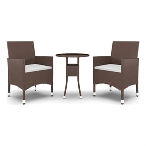 vidaXL Garden Dining Set in Brown/Cream White