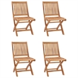 vidaXL Teak Wood Medium Foldable Garden Dining Set in Warm Brown