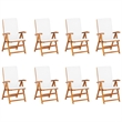vidaXL Garden Dining Set in Cream White and Teak Wood