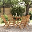 vidaXL Teak Wood Garden Dining Set in Warm Brown