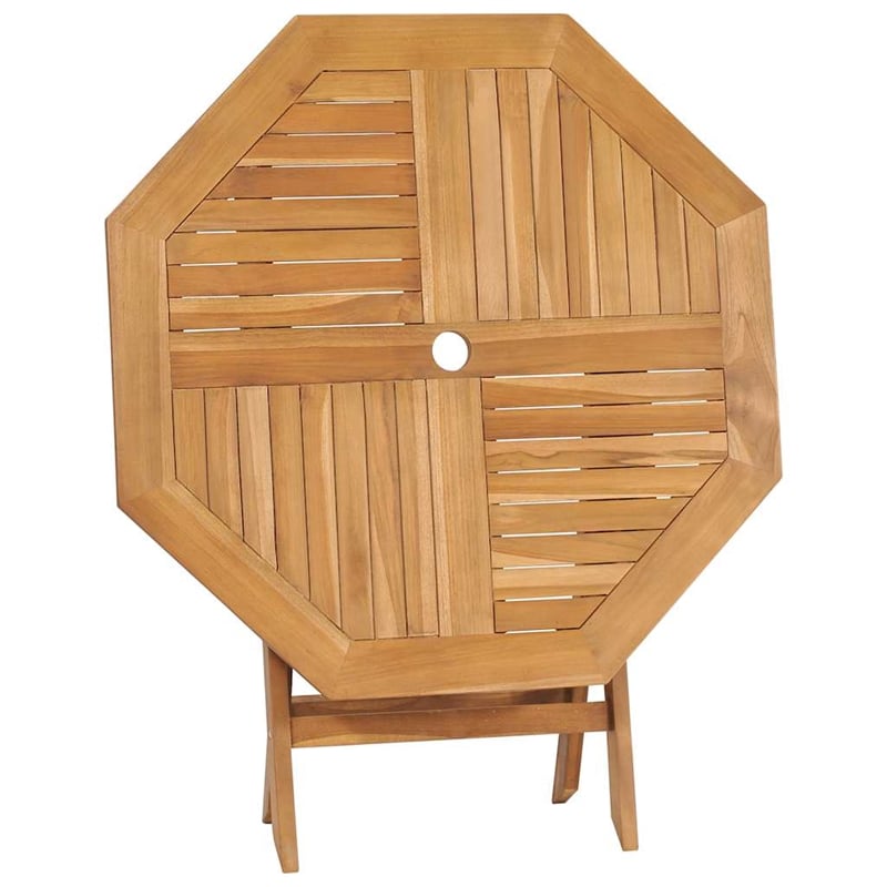 vidaXL Teak Wood Garden Dining Set in Warm Brown