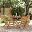 vidaXL Fine Sanded Teak Hardwood Garden Dining Set in Warm Brown