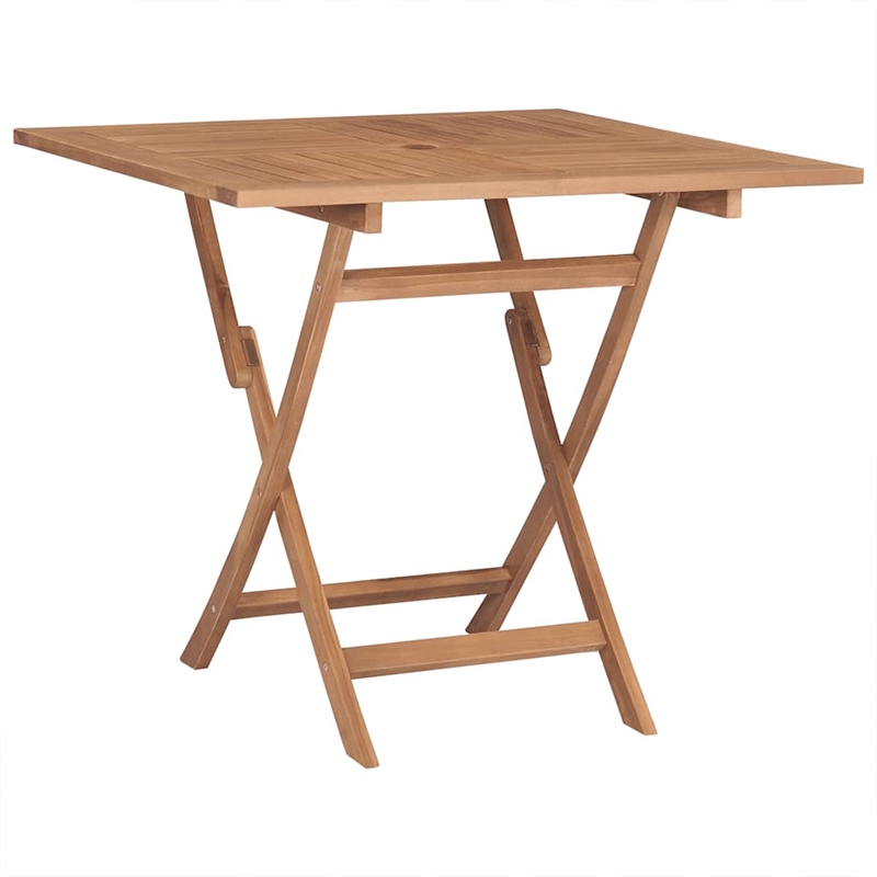 vidaXL Fine Sanded Teak Hardwood Garden Dining Set in Warm Brown