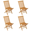 vidaXL Fine Sanded Teak Hardwood Garden Dining Set in Warm Brown