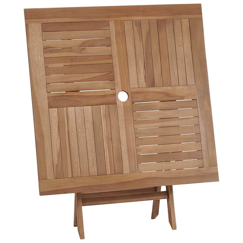 vidaXL Fine Sanded Teak Hardwood Garden Dining Set in Warm Brown