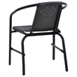 vidaXL Steel/Tempered Glass/Plastic Rattan Garden Dining Set in Black