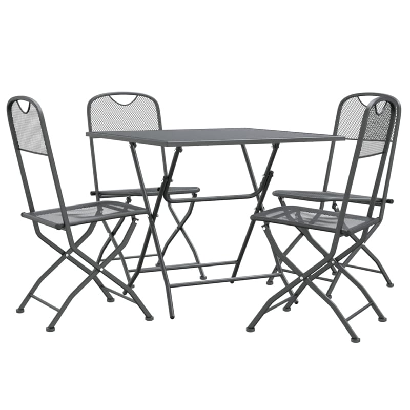 vidaXL Expanded Metal Mesh Garden Dining Set in Anthracite