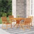 vidaXL Solid Acacia Wood Medium Garden Dining Set Natural Wood