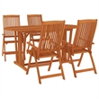 vidaXL Solid Eucalyptus Wood Medium Garden Dining Set in Reddish-Brown