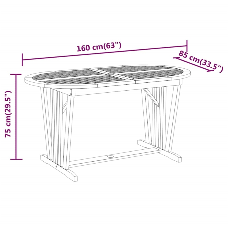 vidaXL Solid Eucalyptus Wood Medium Garden Dining Set in Reddish-Brown