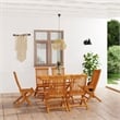 vidaXL Solid Teak Wood Medium Foldable Garden Dining Set in Warm Brown