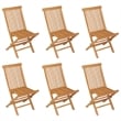 vidaXL Solid Teak Wood Medium Foldable Garden Dining Set in Warm Brown