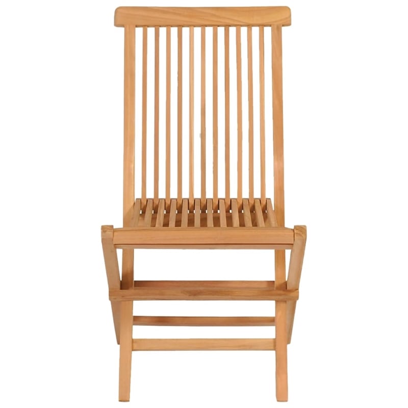 vidaXL Solid Teak Wood Medium Foldable Garden Dining Set in Warm Brown