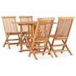 vidaXL Teak Wood Medium Outdoor Dining Set in Natural