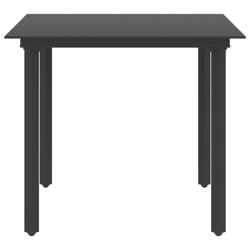 vidaXL PVC Rattan/Powder-Coated Steel Standard Dining Set in Black