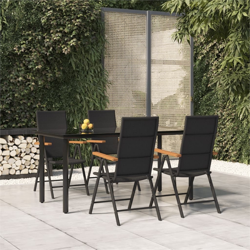 vidaXL Garden Dining Set in Black and in Brown