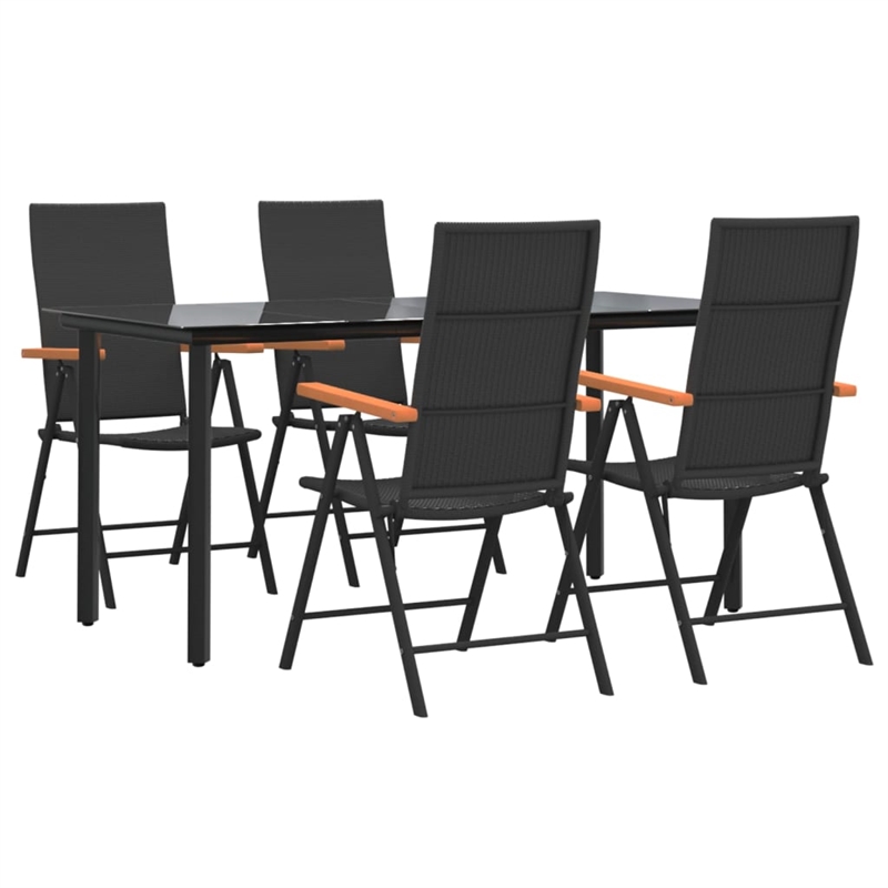vidaXL Garden Dining Set in Black and in Brown