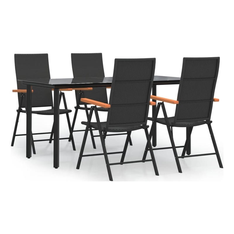 vidaXL Garden Dining Set in Black and in Brown