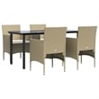 vidaXL Garden Dining Set in Beige and in Black