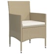 vidaXL Garden Dining Set in Beige and in Black