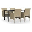 vidaXL Garden Dining Set in Beige and in Black