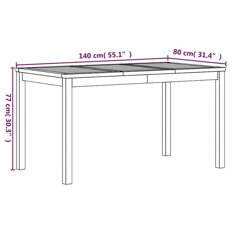 vidaXL Fine Sanded Teak Hardwood Garden Dining Set in Natural Teak