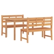 vidaXL Fine Sanded Teak Hardwood Garden Dining Set in Natural Teak