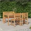 vidaXL Fine Sanded Teak Hardwood Medium Garden Dining Set in Natural