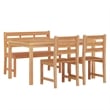 vidaXL Fine Sanded Teak Hardwood Medium Garden Dining Set in Natural