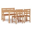 vidaXL Fine Sanded Teak Hardwood Medium Garden Dining Set in Natural