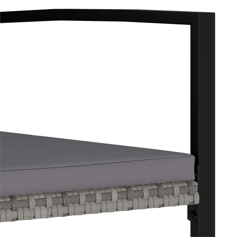 vidaXL Dining Set in Grey and in Black/Grey Cushions